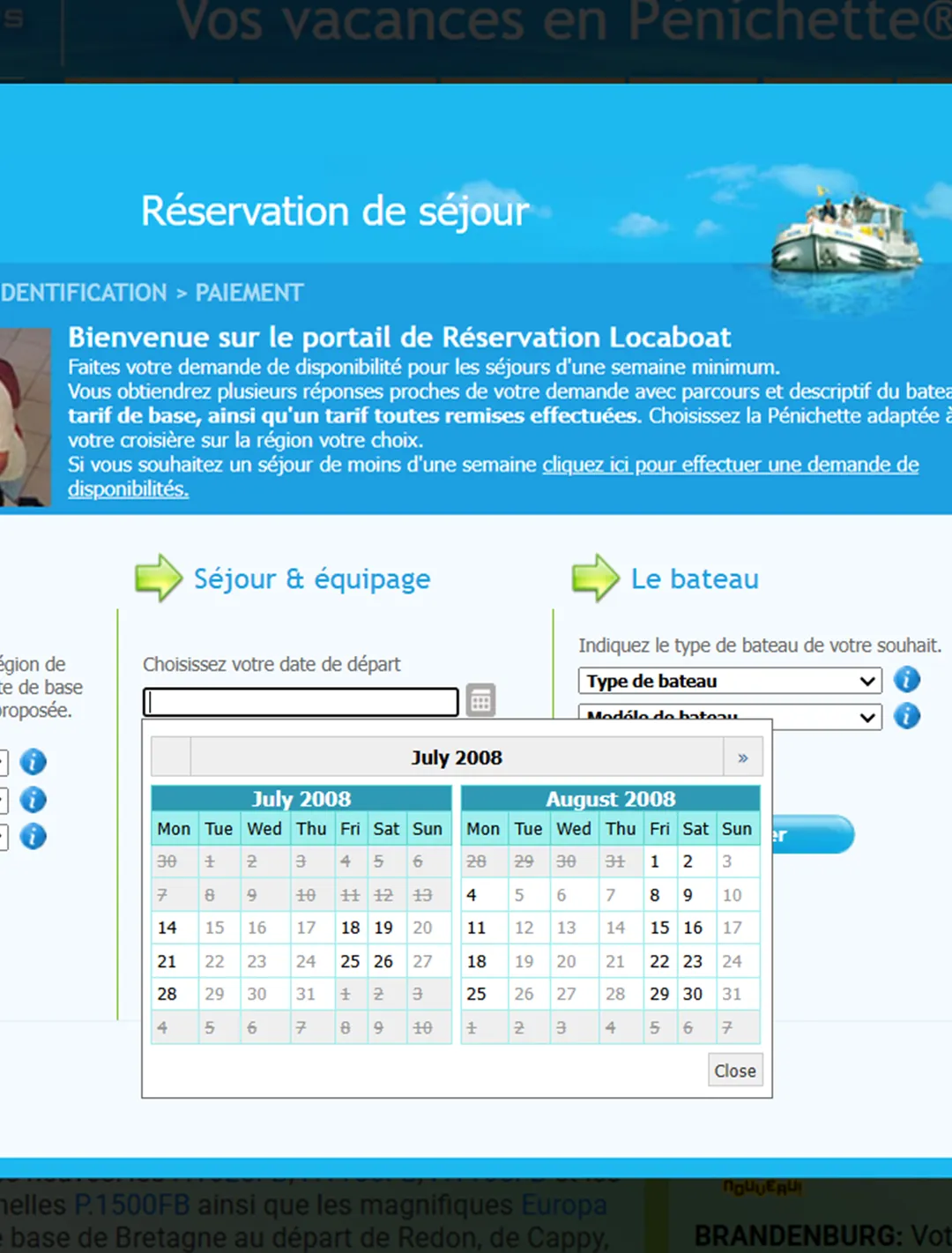 Agenda de réservation