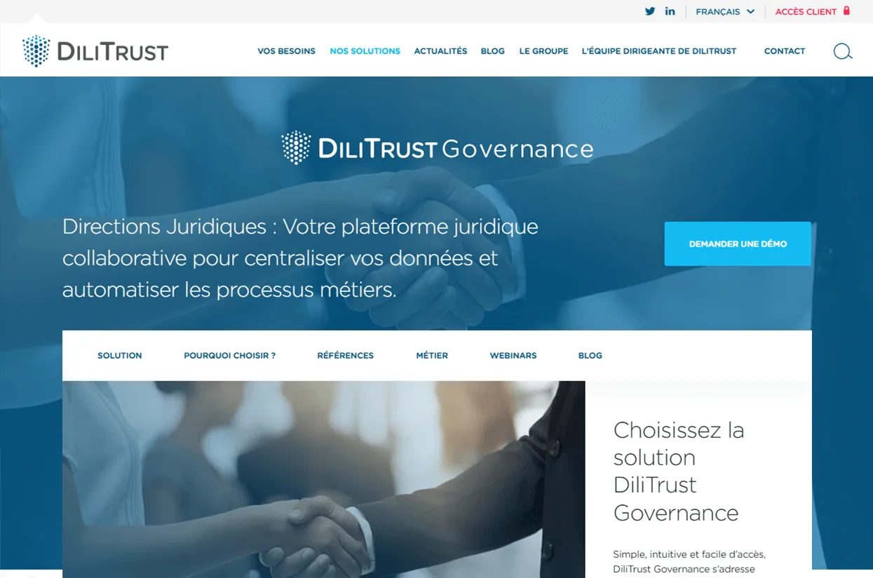 Application de la charte graphique DiliTrust